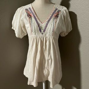 One September (Anthropologie) Embroidered Top